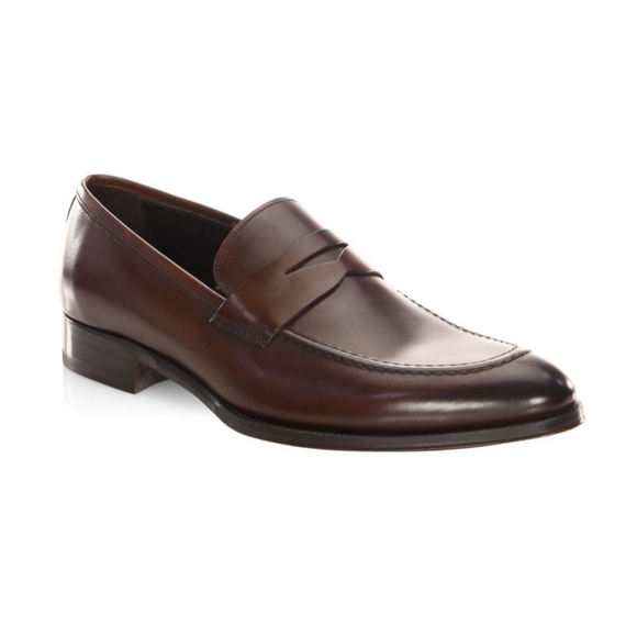 Barneys New York Other - Barneys NY Vero Cuoio Brown Leather Loafers 10